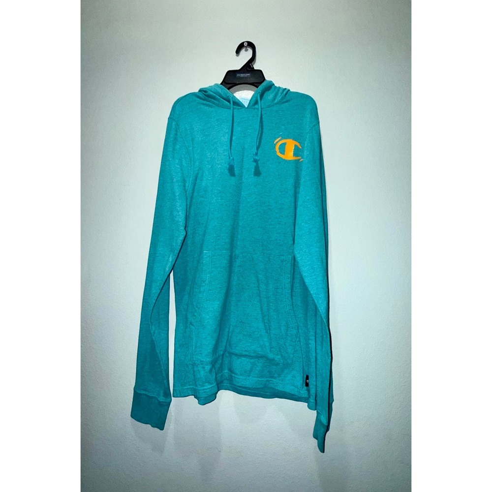 Champion Teal Long Sleeve Hoodie Pullover Sweatshirt Mens Small, New With Tags